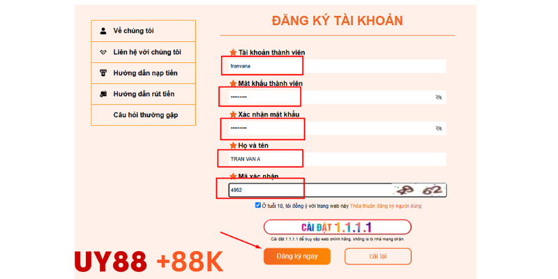 Xác nhận tài khoản và nhận ngay phần thưởng chào sân 888K VND